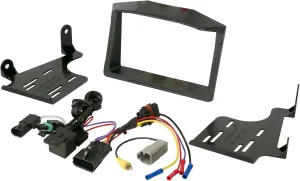 Scosche PL15UDDBN Double DIN Complete Radio Installation Dash Kit with Camera Retention Harness Compatible with 2015-2017 Polaris Slingshot - Car Stereo Install Kit - See Images for Vehicle Fit Notes