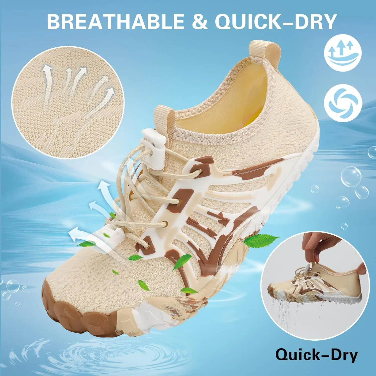Scurtain Water Shoes for Kids Boys Girls Quick Dry Aqua Shoes Barefoot Beach Sports Swim Pool for Little Big Kid with Drainage