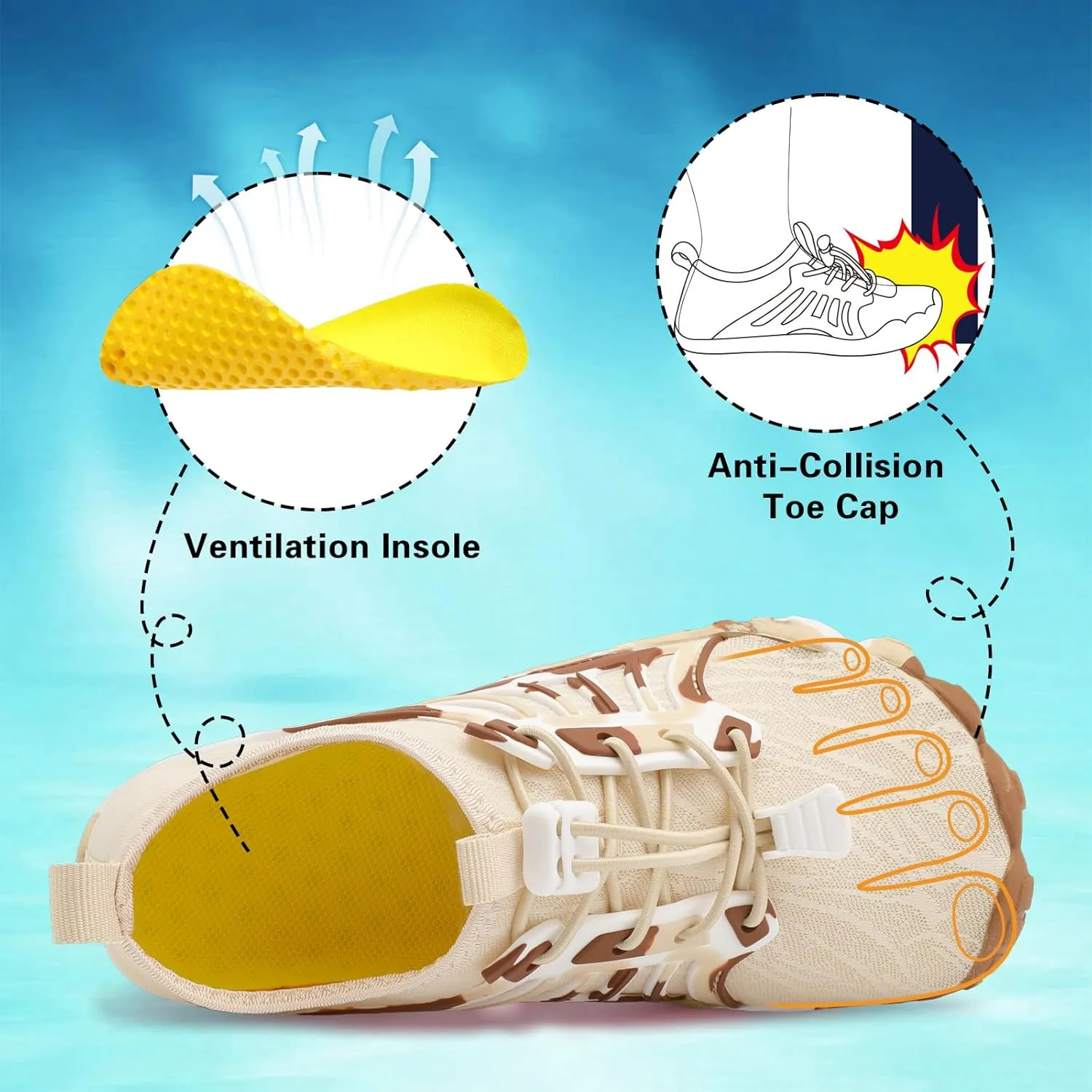 Scurtain Water Shoes for Kids Boys Girls Quick Dry Aqua Shoes Barefoot Beach Sports Swim Pool for Little Big Kid with Drainage