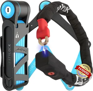Seatylock FoldyLock Compact Folding Bike Lock and Viking Bike Chain Lock - Patented Sold Secure Approved Bike Locks - Super Strong Antitheft Guard System Bike Locks with Keys for Bikes & Scooters