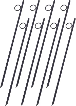 Secure Your Tent with Heavy-Duty Steel Rebar Stakes, 8-Piece Set, Durable 18-Inch Length, Outdoor Canopies and Camping Needs