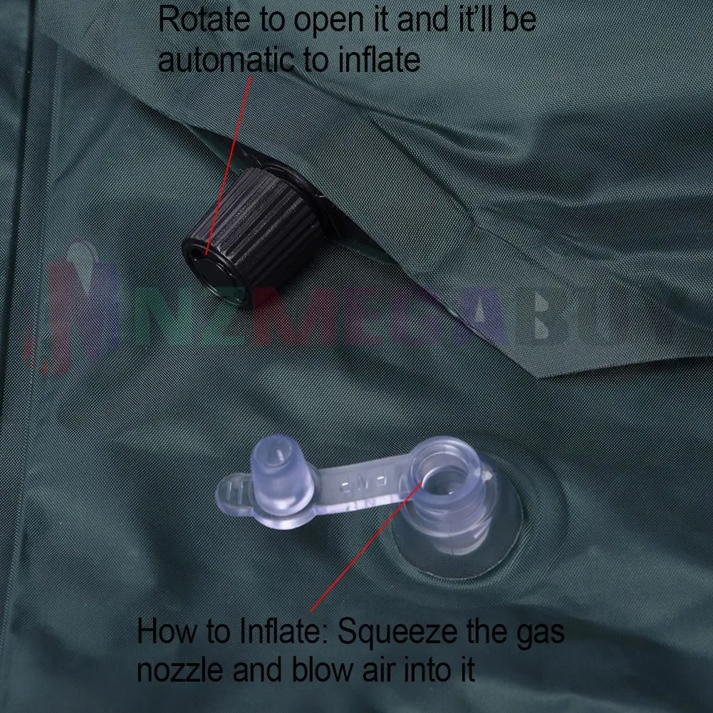 Self Inflating Camping Mattress  with Pillow GREEN