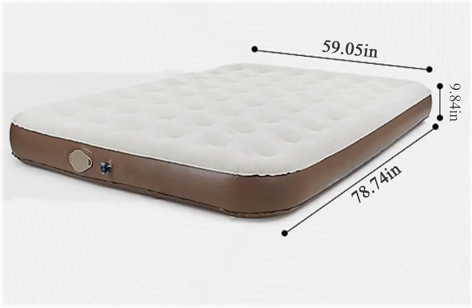 Self-Inflating Mattress, Outdoor Sleeping mat, Camping Tent Sleeping mat, Portable Double Mattress., 78.74inX59.05inX9.84in, White Brown, 2168574