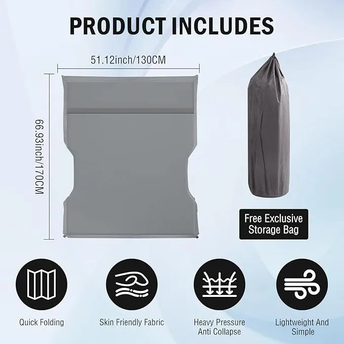 Self Inflating Sleeping Pad for Tesla Model Y 2024-2020 Memory Foam Portable Camping Mattress Car Camping Mattress Bed for Model Y Chamois Surface for All Season