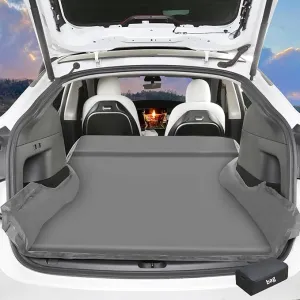 Self Inflating Sleeping Pad for Tesla Model Y 2024-2020 Memory Foam Portable Camping Mattress Car Camping Mattress Bed for Model Y Chamois Surface for All Season