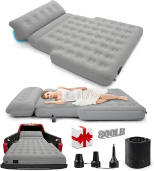 Self-Inflating Truck Bed Air Mattress for 5.5-6.5 Ft with Built-in Pump- Adjustable Air Mattress Portable for Home,Tent,Camping & Guests, Trave - 800lb Weight Capacity