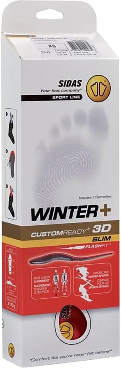 Sidas Pre-Shaped Winter Sports Winter  Slim Skiing Snoboarding Insoles for Slim-Fitting Footwear, XL