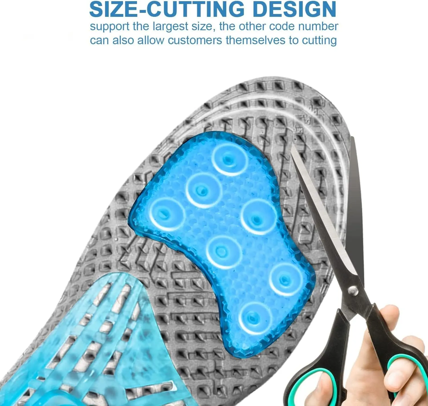 Silica Gel Sport Shoe Insoles for Kids and Women,MARRDO Spring Cushioning Shock Absorption Shoe Inserts,Plantar Fasciitis Arch Support Running Hiking Comfort Insoles (S Women 5-8/ Kids 2-6 Grey)