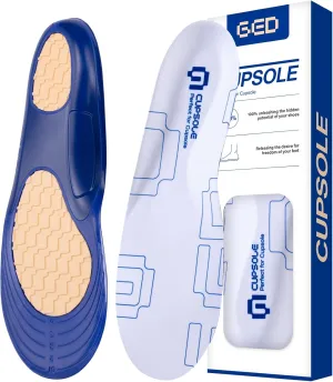Skateboarding Shoe Insoles for Men, GED Sports Inserts for Skate Sneakers and Athletic Activity, Orthotic Insoles for Stability, Cushioning, Shock Absorbing, Arch Support, Protection （US 12-12.5）