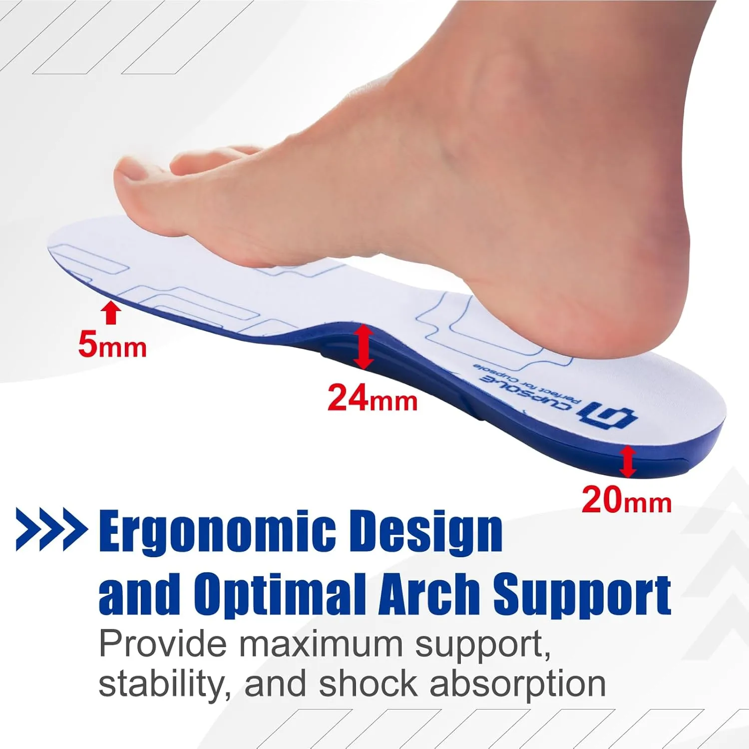Skateboarding Shoe Insoles for Men, GED Sports Inserts for Skate Sneakers and Athletic Activity, Orthotic Insoles for Stability, Cushioning, Shock Absorbing, Arch Support, Protection （US 12-12.5）