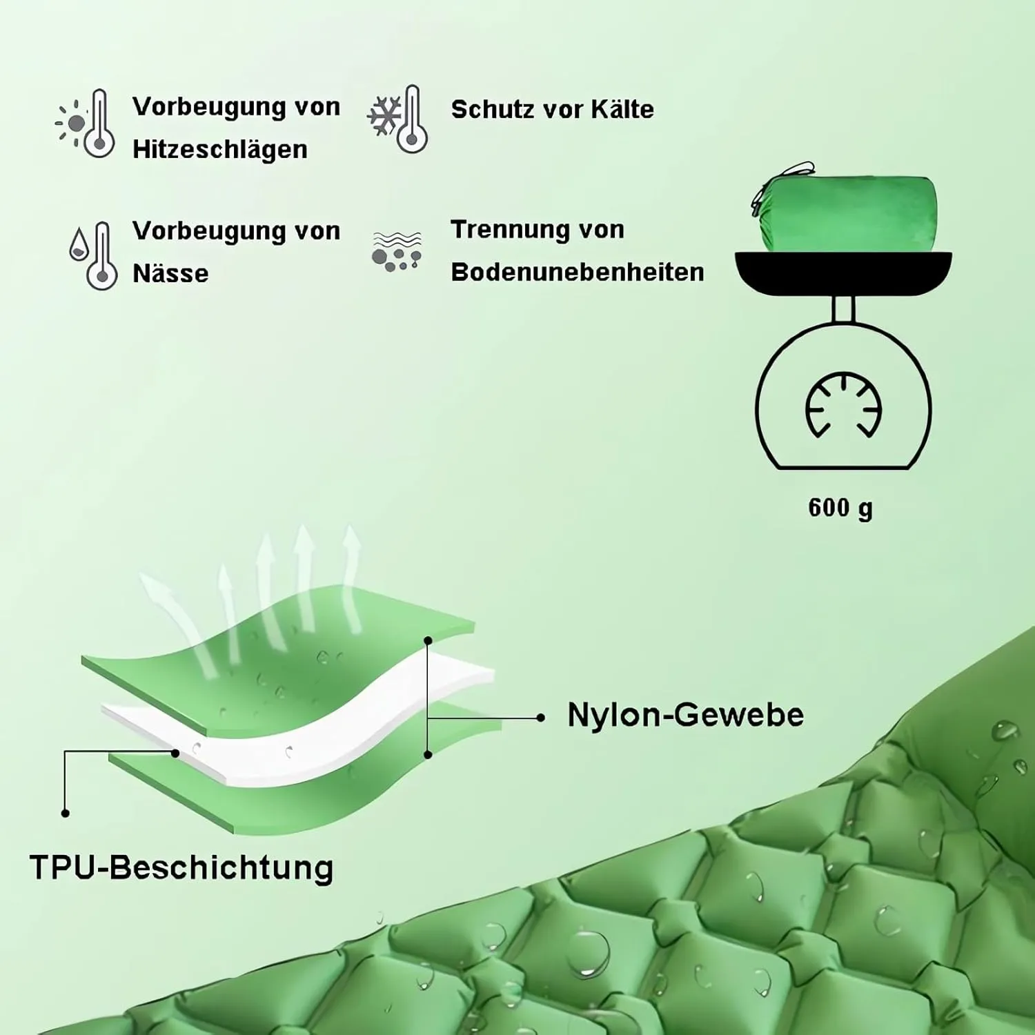 Sleeping Pad Camping Sleeping Mat Self Inflating with Foot Pump Pillow Ultralight Sleeping Mat Sleeping Mat for Outdoor Hiking