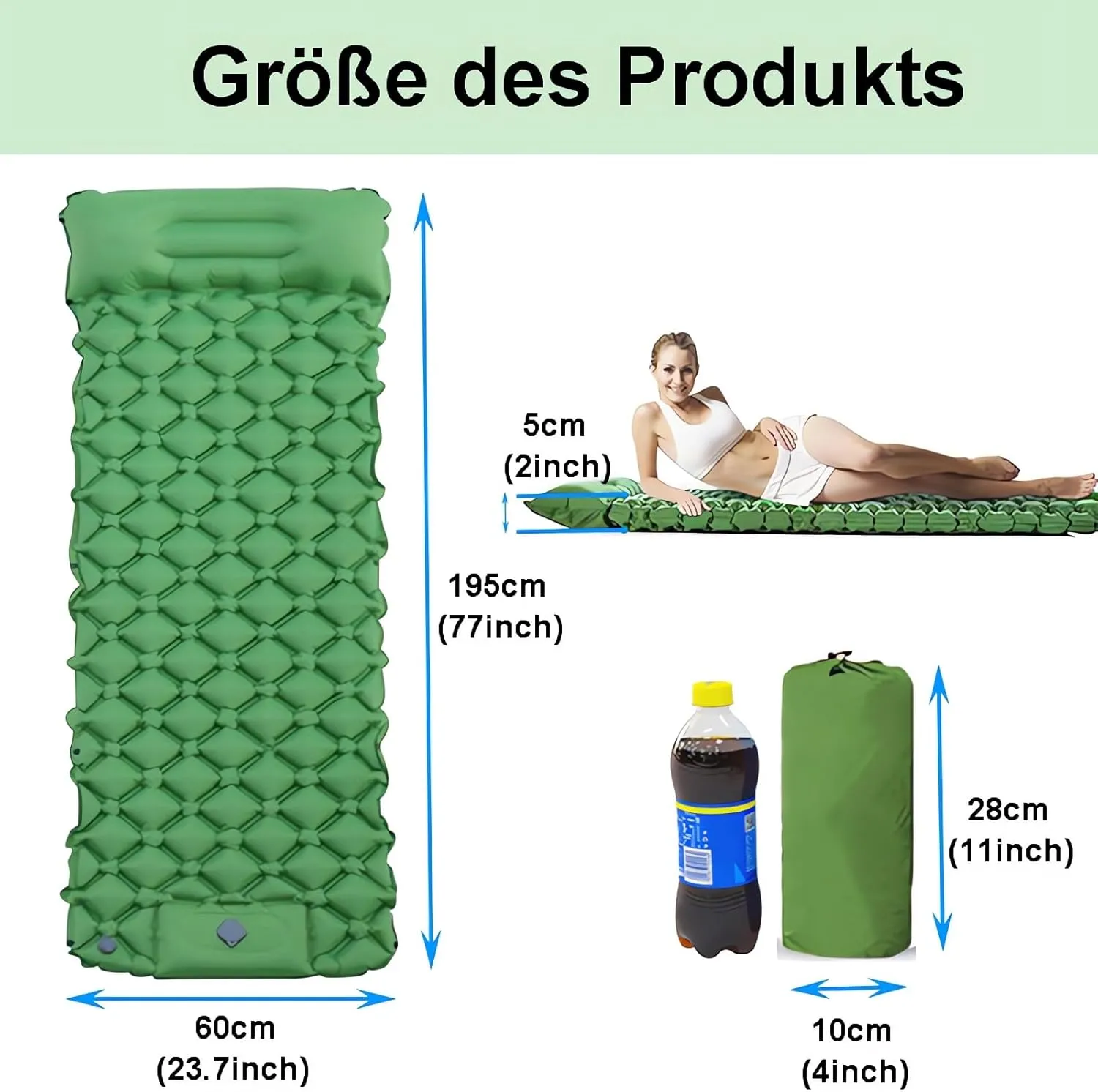 Sleeping Pad Camping Sleeping Mat Self Inflating with Foot Pump Pillow Ultralight Sleeping Mat Sleeping Mat for Outdoor Hiking