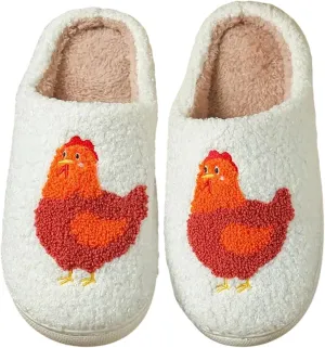 Slippers for Women Men Fruit Cute Animal Chicken Dog Lemon Memory Foam Fluffy Cozy House Indoor Outdoor Shoes