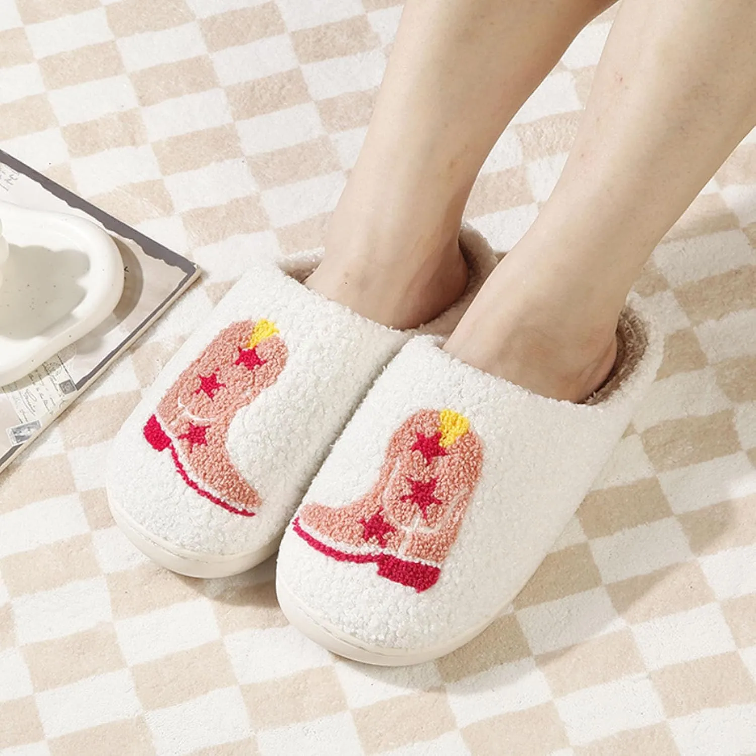 Slippers for Women Men Warm Memory Foam Anti-Slip House Shoes Comfortable Cotton Slippers Home Bedroom Shoes Indoor & Outdoor