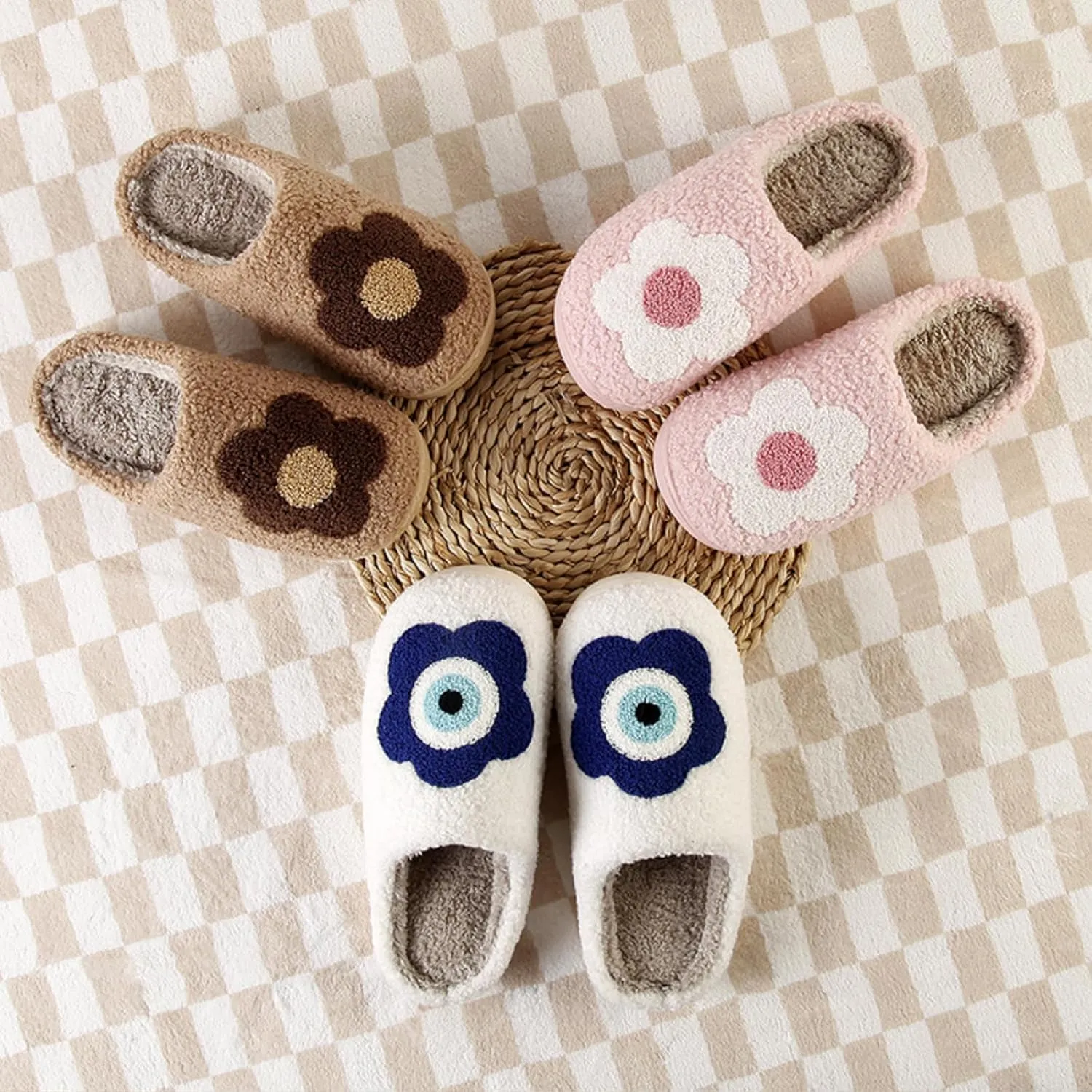 Slippers for Women Men Warm Memory Foam Anti-Slip House Shoes Comfortable Cotton Slippers Home Bedroom Shoes Indoor & Outdoor