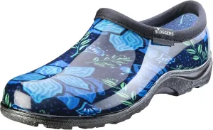 Sloggers Original Waterproof Rain and Garden Shoe for Women– Outdoor Slip-On Garden Clog - Made in The USA with Premium Comfort Insole and Arch Support - Blue Spring Surprise Print, Size 10