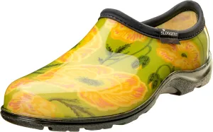 Sloggers Original Waterproof Rain and Garden Shoe for Women– Outdoor Slip-On Garden Clog - Made in The USA with Premium Comfort Insole and Arch Support - Bold Poppies Lt Green, Size 11