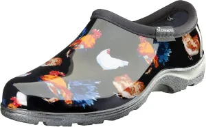 Sloggers Original Waterproof Rain and Garden Shoe for Women– Outdoor Slip-On Garden Clog - Made in The USA with Premium Comfort Insole and Arch Support - Classic Chicken Black, Size 9