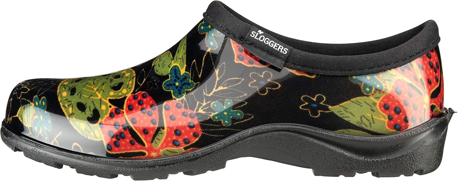 Sloggers Original Waterproof Rain and Garden Shoe for Women– Outdoor Slip-On Garden Clog - Made in The USA with Premium Comfort Insole and Arch Support - Midsummer Black, Size 7