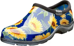 Sloggers Original Waterproof Rain and Garden Shoe for Women– Outdoor Slip-On Garden Clog - Made in The USA with Premium Comfort Insole and Arch Support - Sunflower Print Blue, Size 7
