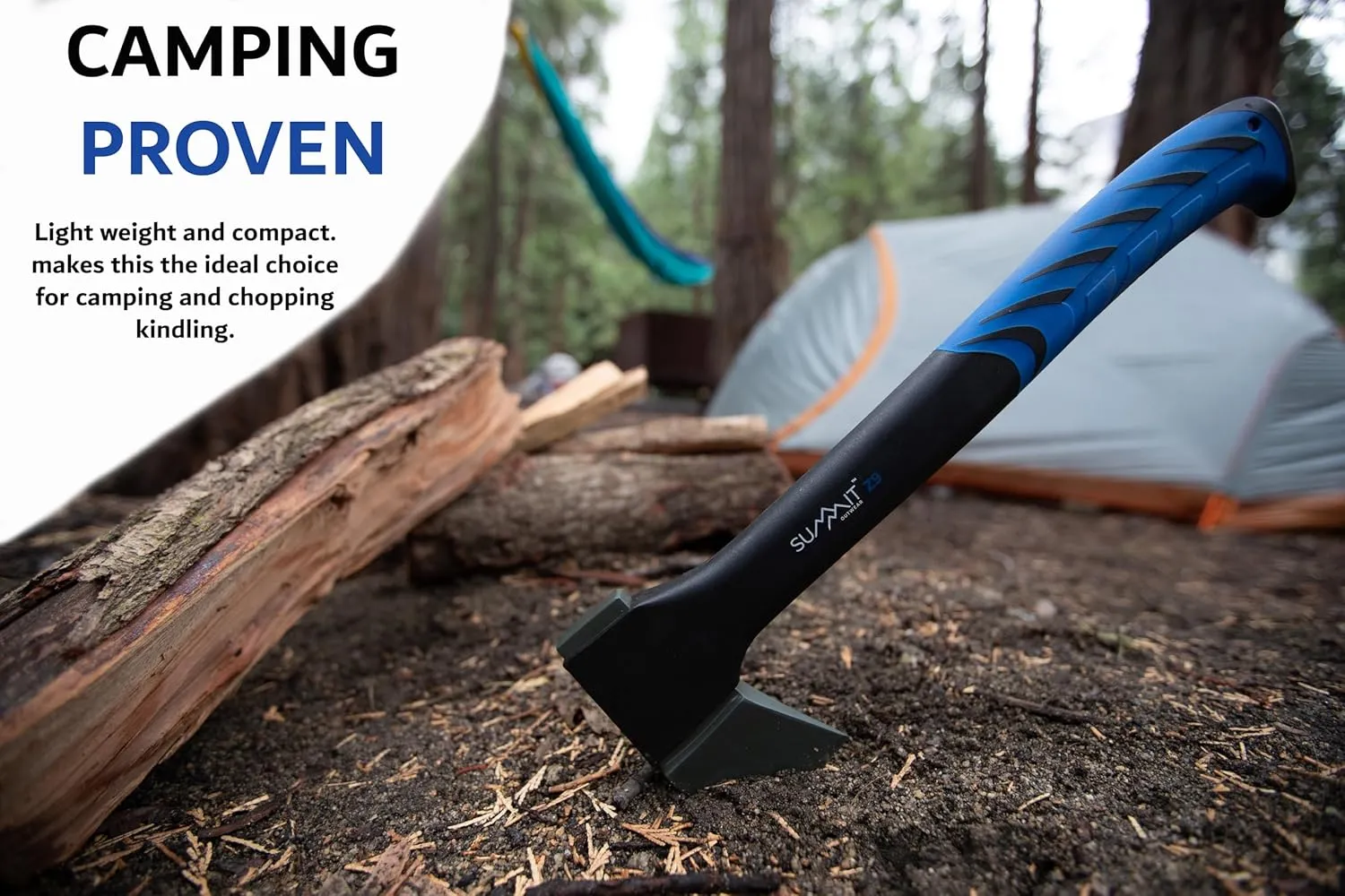 Small Hatchet Axe – Camping Hatchet for Wood Splitting, Kindling – with Sharp Blade and Anti-Slip Handle – Wood Splitting Axe for Outdoor, Camping, Garden