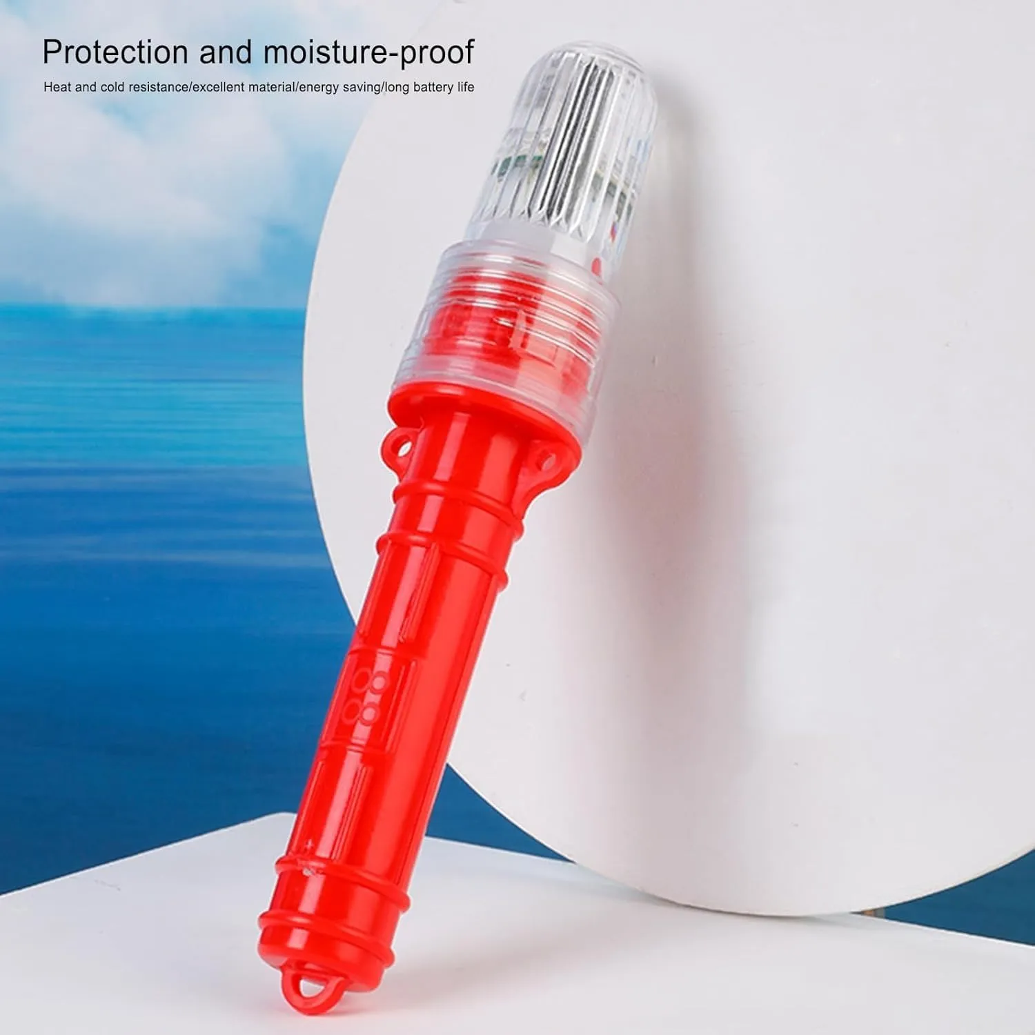 Smart Marine Signal Light - LED Boat Flares Coast Guard Approved, Waterproof Fishing Light with Dual Side Holes, Emergency Safety Kit for Boating, Visual Distress Signals (red)
