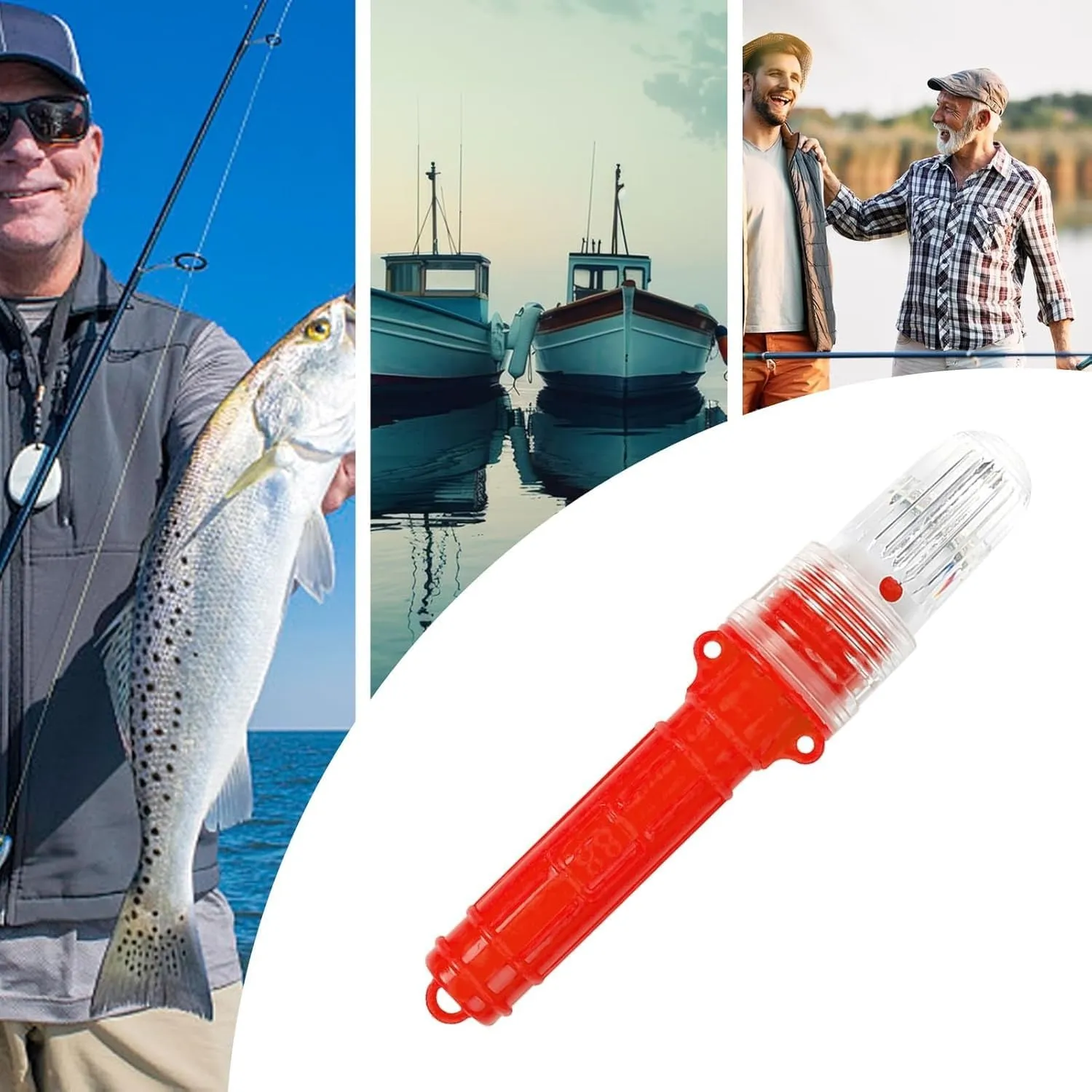 Smart Marine Signal Light - LED Boat Flares Coast Guard Approved, Waterproof Fishing Light with Dual Side Holes, Emergency Safety Kit for Boating, Visual Distress Signals (red)