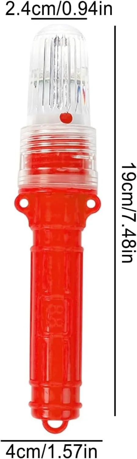 Smart Marine Signal Light - LED Boat Flares Coast Guard Approved, Waterproof Fishing Light with Dual Side Holes, Emergency Safety Kit for Boating, Visual Distress Signals (red)
