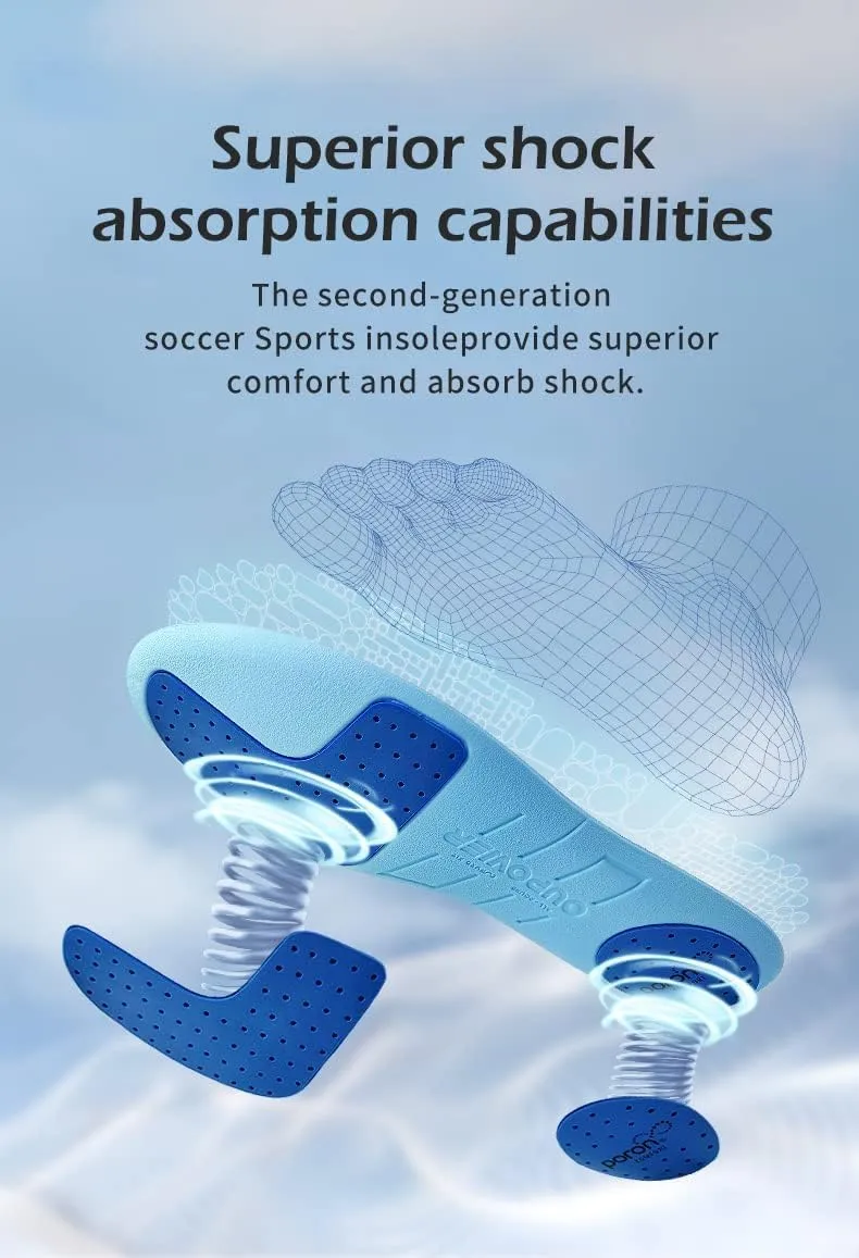 Soccer Cleat Boot Shoe Insoles Inserts Pad Poron Foam Anti-Slip Athelete (US9.5-10)
