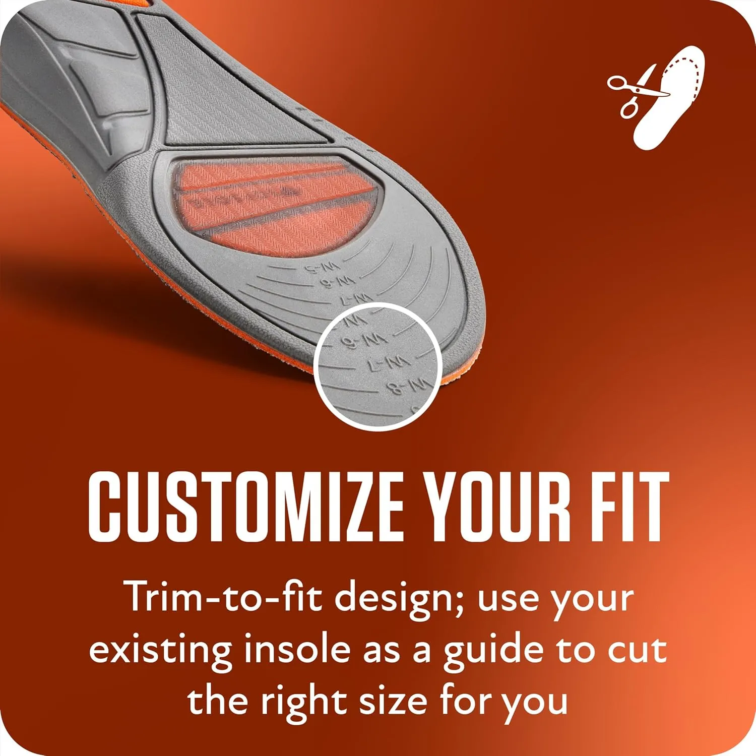 Sof Sole Arch TTF Insoles - Contoured Arch Support for Plantar Fasciitis, Heel Pain Relief, Foot Fatigue, and Blister Prevention - Gel Cushioning, Trim-to-Fit, Walking, Active Lifestyles, Men's 7-13
