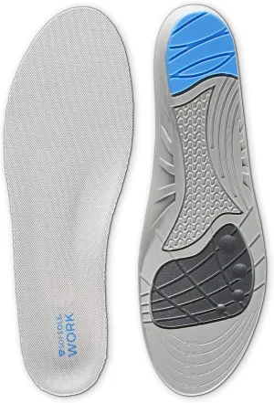 Sof Sole Insoles Men's WORK Anti-Fatigue Full-Length Comfort Shoe Inserts, Men's 8-13