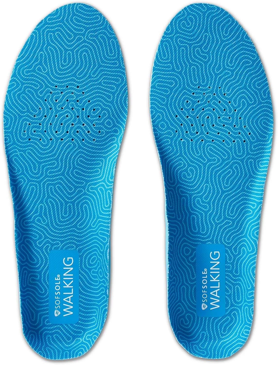 Sof Sole Walking Insoles for Men and Women – Cobra Heel Wrap Stability, Targeted Heel Cushioning, Breathable Top Cover, Trim-to-Fit, Medium Profile – Comfort Insoles for Walking and Reducing Fatigue