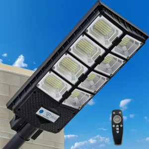 Solar Street Lights Outdoor, IP67 Waterproof Wall-Mounted LED Flood Light with Motion Sensor & Remote Control - Auto Dusk to Dawn Security Lighting for Patio, Garden, Garage, Courtyard