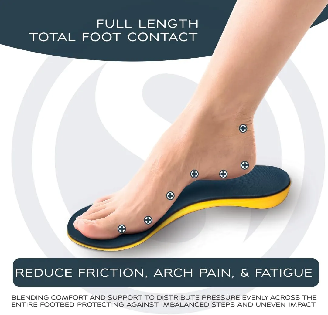 SoleAid II Performance Insole, Neutral Height Semi-Rigid Arch Support Orthotic for Pronation, Shock Absorbing, Anti-Fatigue, All Day Comfort Shoe Insert