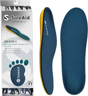 SoleAid II Performance Insole, Neutral Height Semi-Rigid Arch Support Orthotic for Pronation, Shock Absorbing, Anti-Fatigue, All Day Comfort Shoe Insert