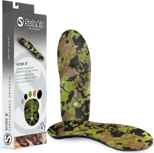 SoleAid Work III Performance Insoles - Anti-Fatigue Medium Flex Arch Support Comfort Orthotic Shoe/Boot Insert - Triple Layered Shock-Absorbing Foam Cushioned Insole (Women - / Men 13-13.5)
