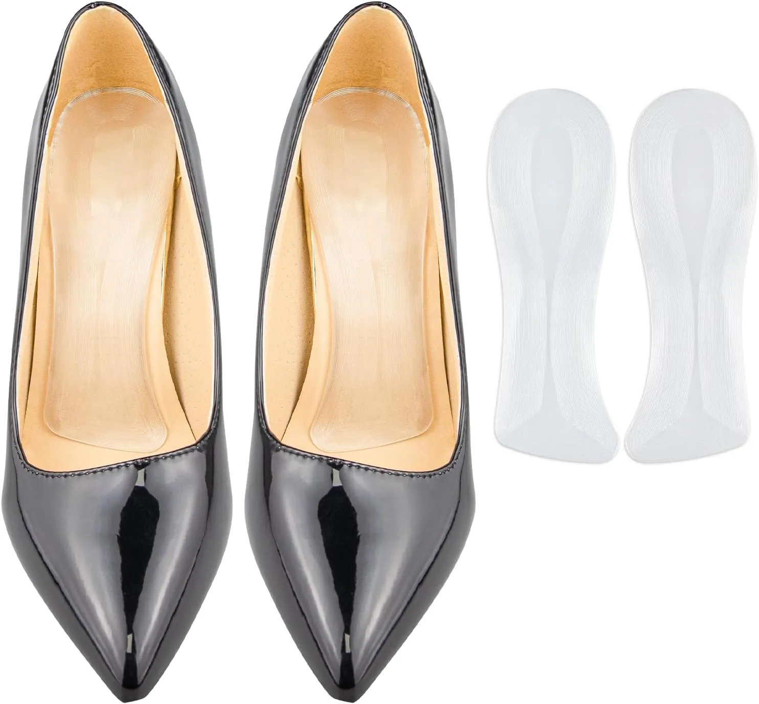 SOPROM Gel Weight Shifting Insoles for High Heels, Invisible Inserts Pads for Women Comfort, Foot Pain Relief, Extend Wear Time
