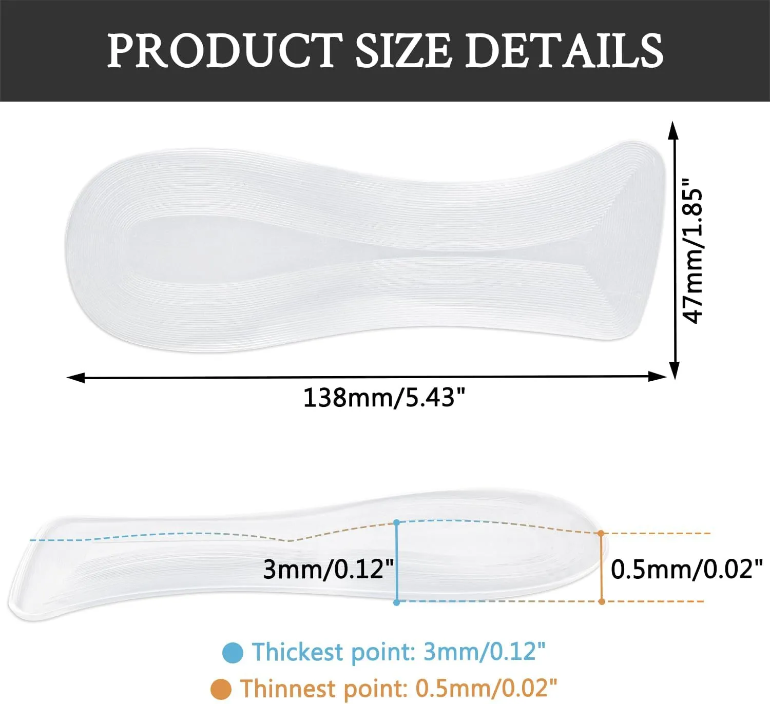 SOPROM Gel Weight Shifting Insoles for High Heels, Invisible Inserts Pads for Women Comfort, Foot Pain Relief, Extend Wear Time