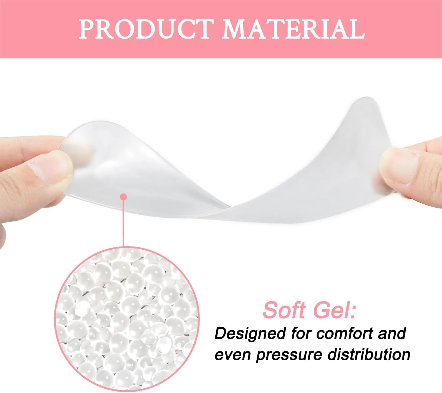 SOPROM Weight Shifting Insoles for High Heels, Transparency Gel Inserts Comfort Pads for Women Foot Pain Relief