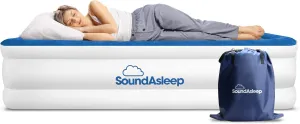SoundAsleep Dream Series Luxury Air Mattress with ComfortCoil Technology & Built-in High Capacity Pump for Home & Camping- Double Height, Adjustable, Inflatable Blow Up, Portable - Twin Size