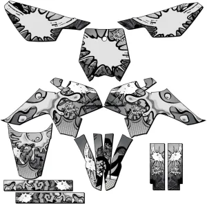 SR 125 Zany White Senge Graphics Complete Kit Compatible with SSR