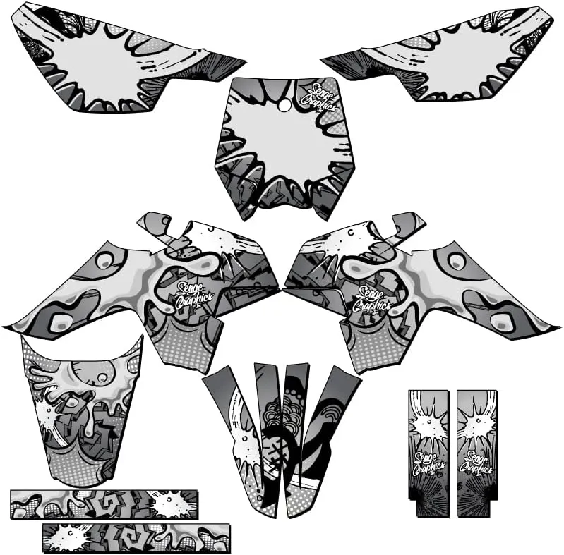 SR 125 Zany White Senge Graphics Complete Kit Compatible with SSR