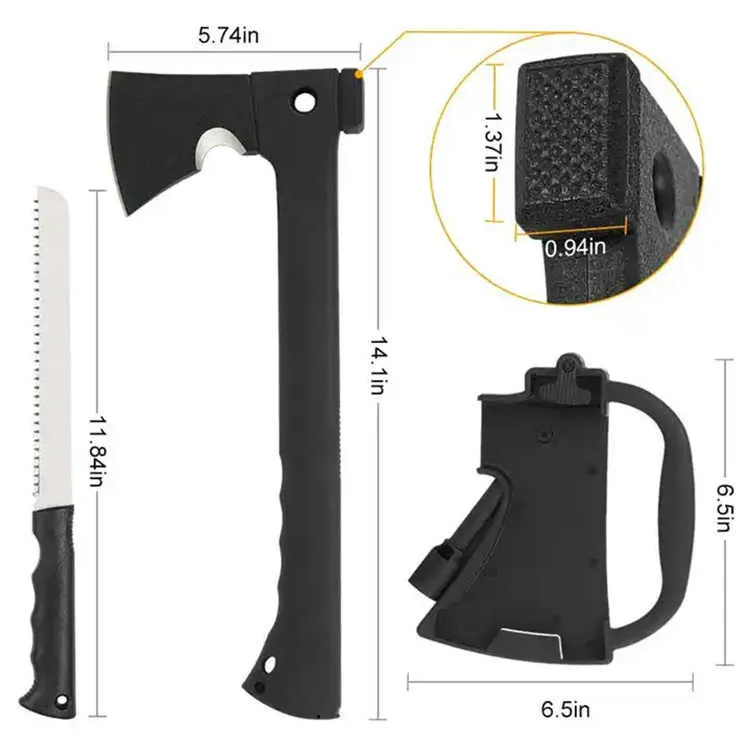 stainless steel hatchet camping multitool