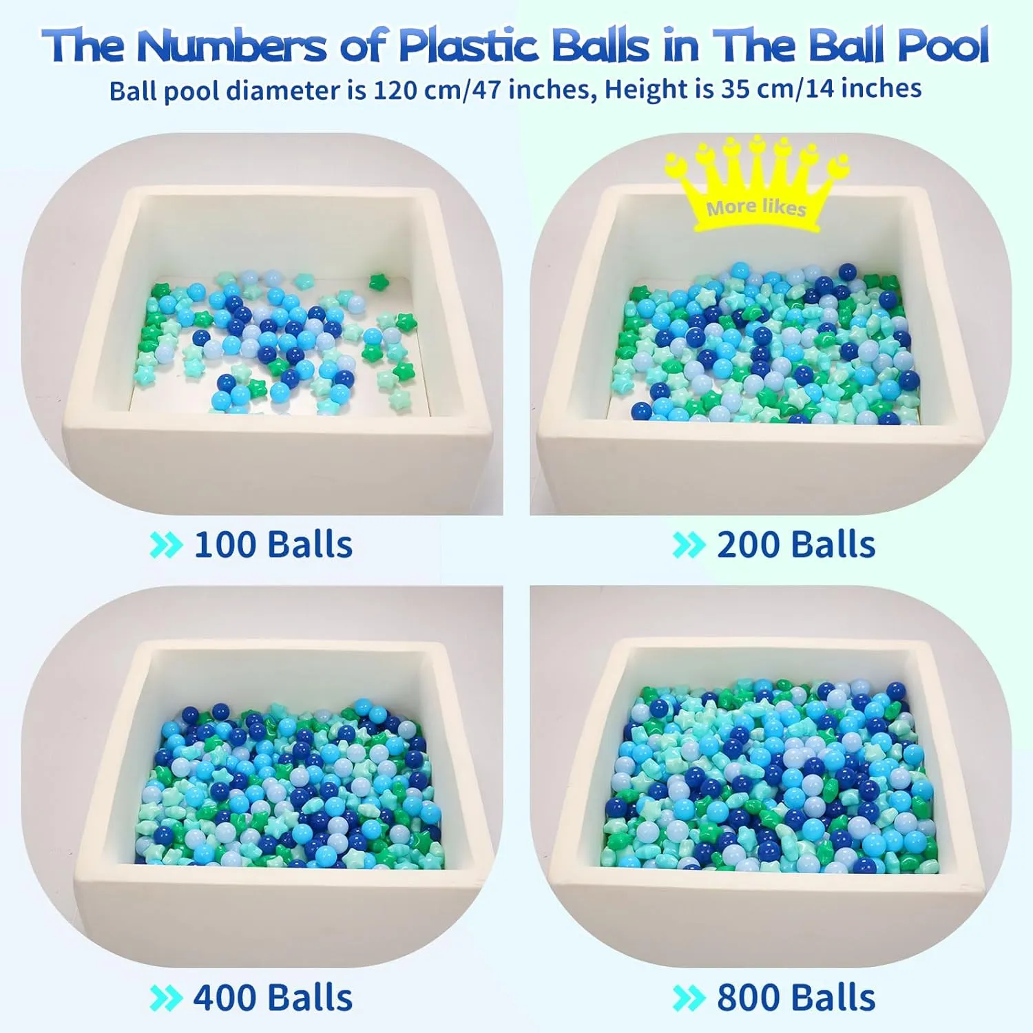Star Ball Pit Balls for Toddlers Ball Pits, 50 100 200 500 1000 Ball Pit Ball Star Shapes for Kids, Boys Girls Bounce House, Play Tent, Baby Pool, Party Decoration.