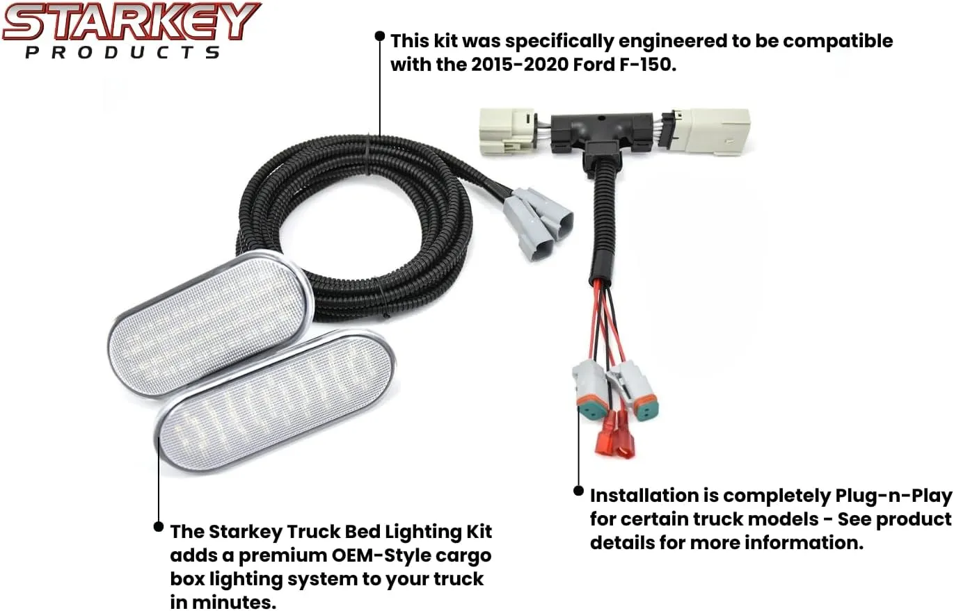 Starkey Products LED Bed Lights - OEM-Style Bed Lighting Kit - Compatible with Ford F-150 2015-2020