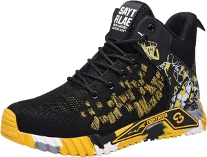 Steel Toe Work Safety Shoes Men,Lightweight Safety Sneakers Comfortable Breathable Safety Toe Slip on Work Tennis Shoe,