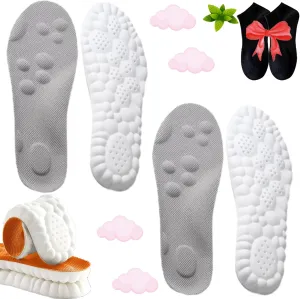 Steppers Insoles for Men Women, 2 Pairs Massage Cushion Insoles, Breathable Memory Foam Orthopedic Insoles with Arch Support (Gray * 2, Men 8-8.5 / Women 9.5-10)