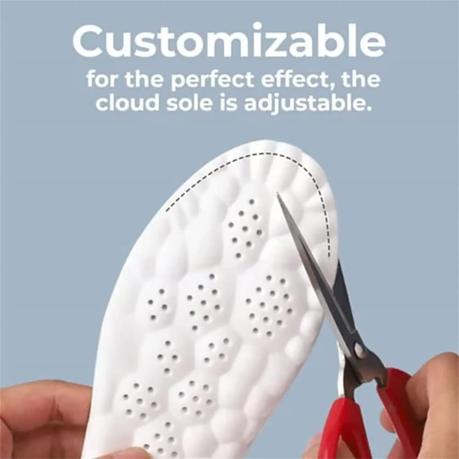 Steppers Insoles for Men Women, 2 Pairs Massage Cushion Insoles, Breathable Memory Foam Orthopedic Insoles with Arch Support (Gray * 2, Men 8-8.5 / Women 9.5-10)