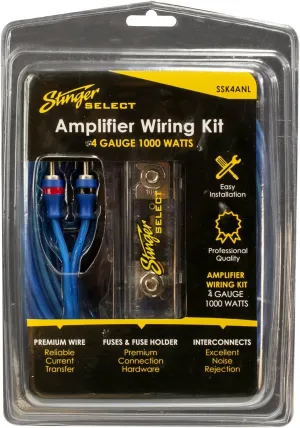 STINGER SSK4ANL 4Ga 1000W Complete Wiring Kit, blue, "10.25"" x 7"" x 4"""