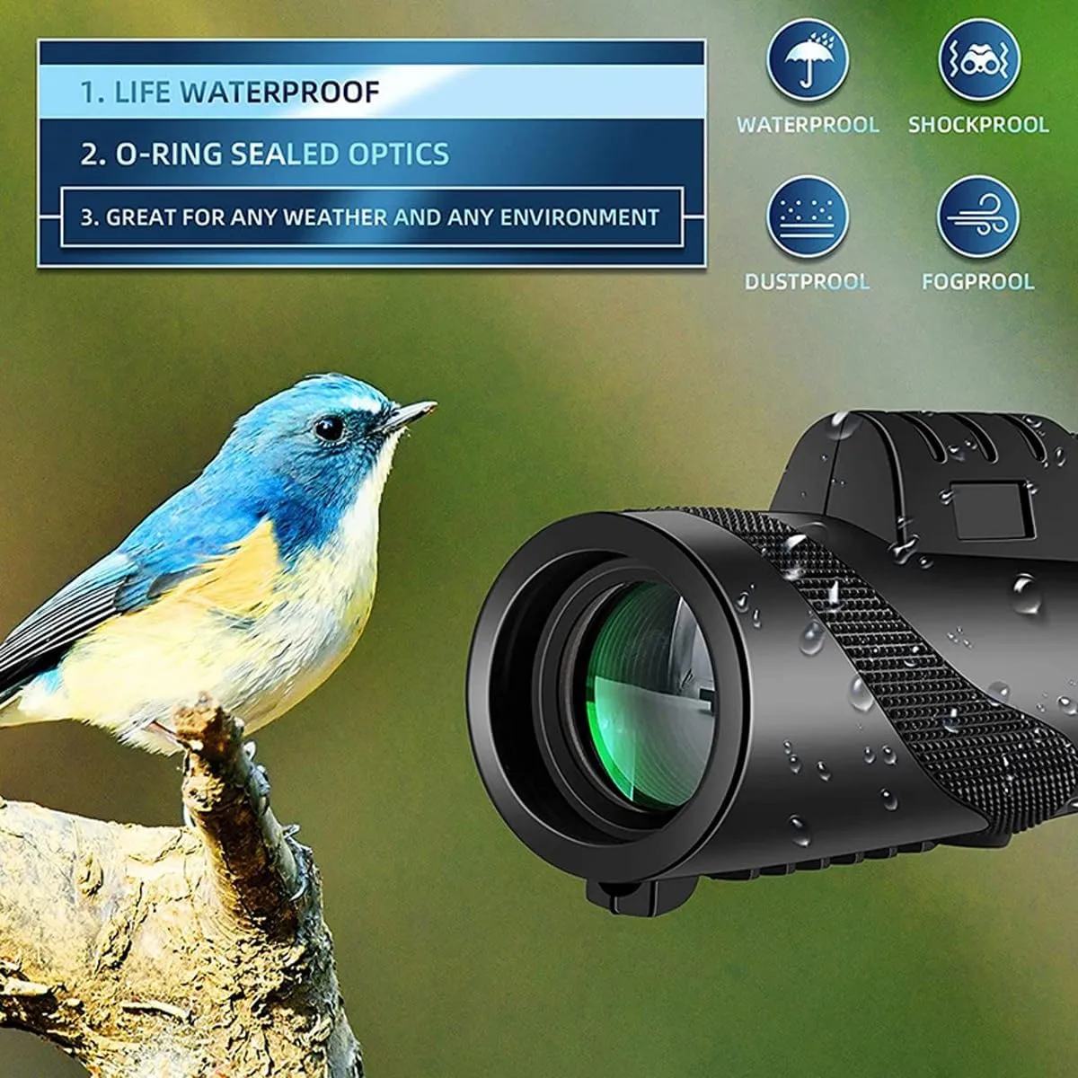 Stscope 360 Monocular, High Power Telescope with Phone Adapter, Tripod & Hand Strap, BAK4 Prism & FMC Lens, Lightweight Portable for Adults, Bird Watching, Camping, Hiking, Travel, Concert